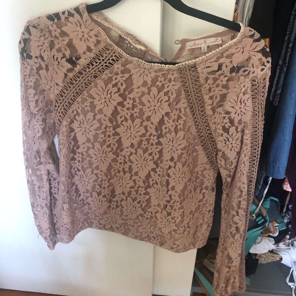 Willow and root lace top